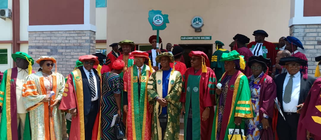 UNIVERSITY OF AGRICULTURE & ENVIRONMENTAL SCIENCES (UAES) UMUAGWU HOLDS 5TH MATRICULATION CEREMONY. AS HARRITEX STANDS FOR GOVERNING COUNCIL CHAIRMAN.