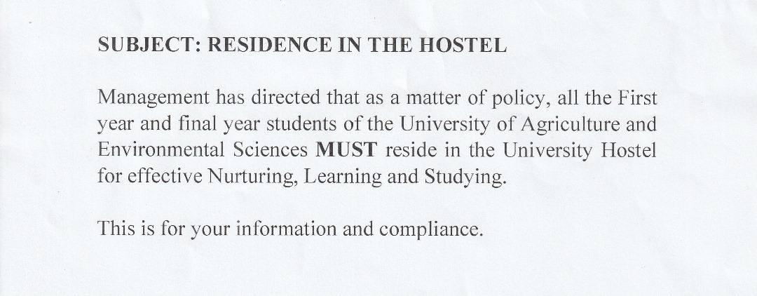 Hostel Residence for UAES Students