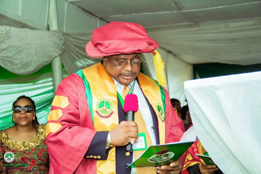 UAES Registrar, Prince Edward Njemanze on duty during the just concluded matriculation